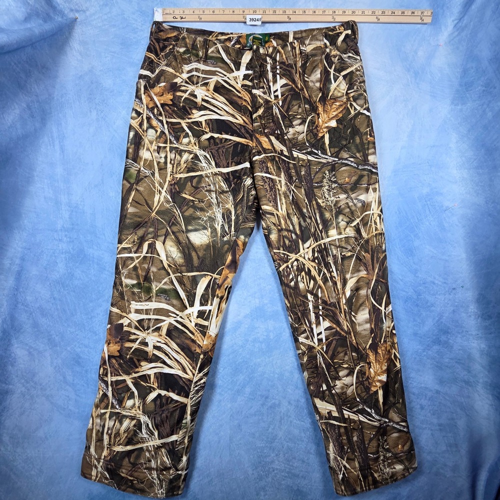Cabelas Mens 42 Reg Advantage Max-4 HD Camo Fleece Lined Hunting Pants Brown